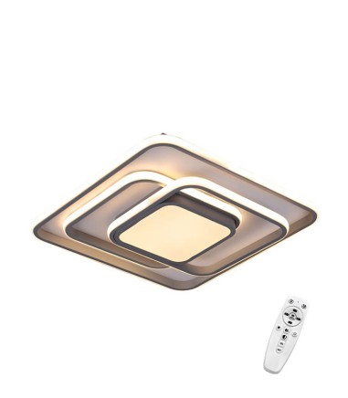 Plafón de techo LED Draco 100W CCT cuadrado con mando