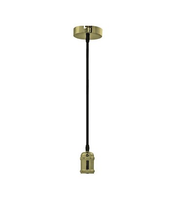Portalámparas Vintage Cuero-latón pendel E27