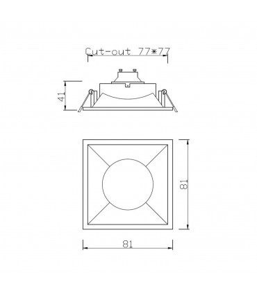 Empotrable GU10 LIVING cuadrado 81x81