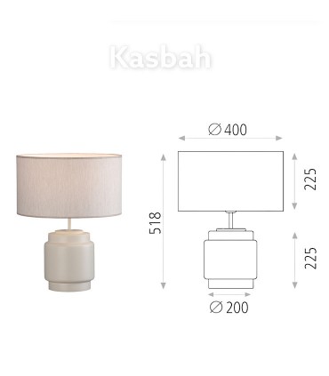 Dimensiones Lámpara sobremesa Kasbah E27 1 luz - ACB
