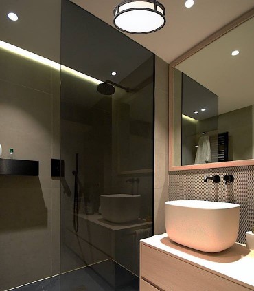 Plafón de techo GRANDE Negro IP44 - Rendl