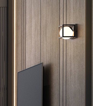 Aplique de pared Desigual pequeño 1 luz Negro  - Mantra 2