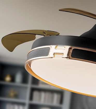 Heron negro oro | Ventilador de techo LED - Schuller