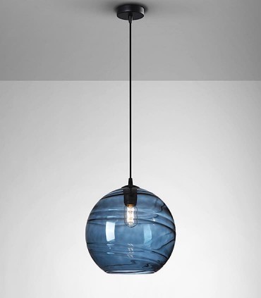 Lámpara de techo Geos 1 Luz con tulipa azul oscuro de 30cm - Schuller