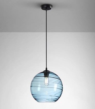 Lámpara de techo Geos 1 Luz con tulipa azul claro de 30cm - Schuller