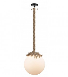 Lámpara Colgante Vintage Cuerda con Bola 30cm