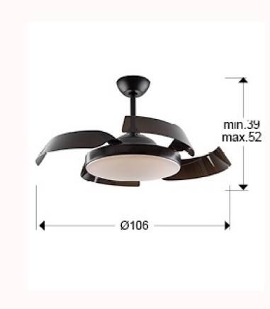 Enzo negro DC 107 cm | Ventilador de...