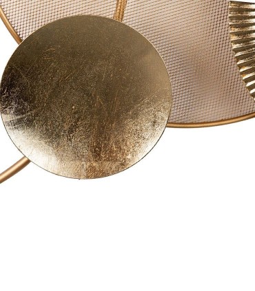 Detalle del metal en el adorno de pared dorado 112X5X58cm