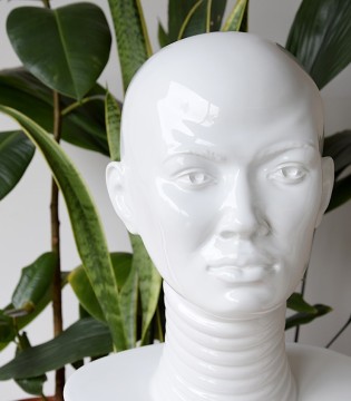 Escultura de cerámica AFRICA blanco brillo - VP Interiorismo 2