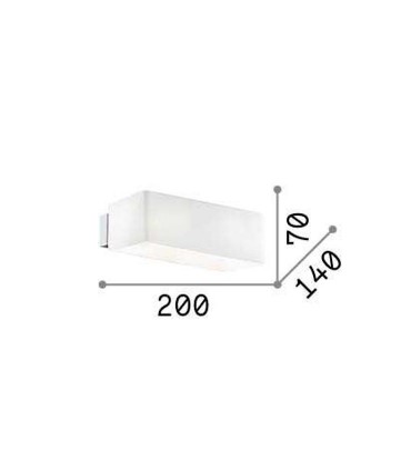Dimensiones Aplique pared Box AP2 blanco - Ideal Lux