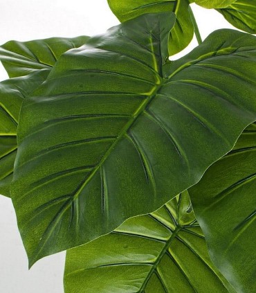 Detalles de las hojas de la planta artificial Diefembachia C/maceta 9 hojas 60cm