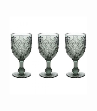 Set 6 copas Savoia gris con relieve de Tognana