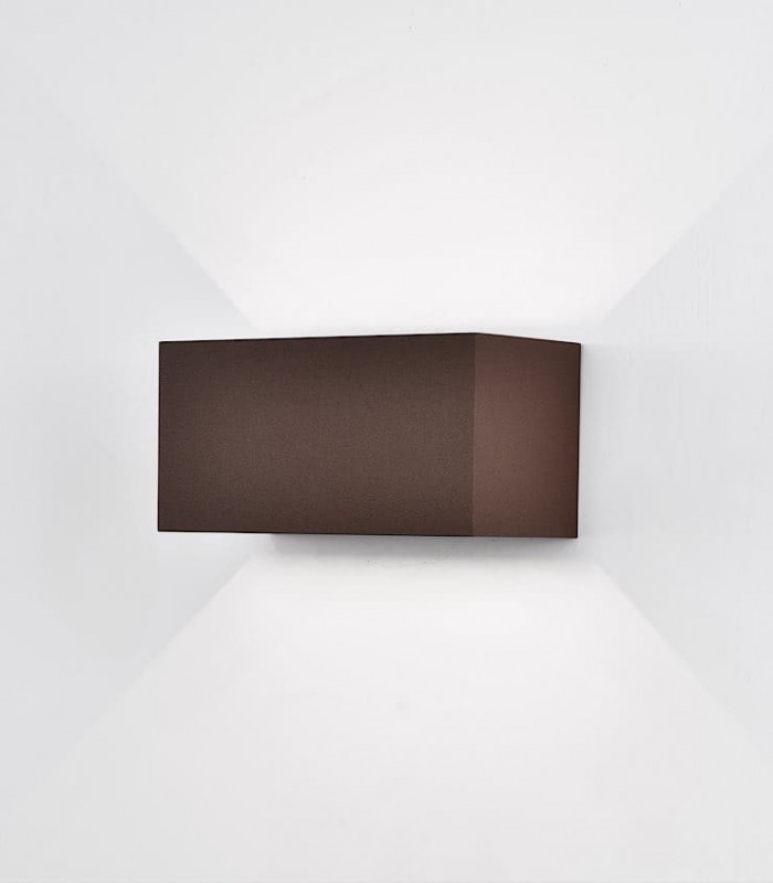 Aplique Davos doble rectangular 24W marrón corten - Mantra
