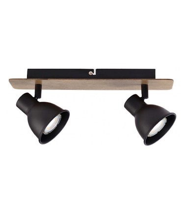 Regleta MIKO 2 focos haya-negro GU10 10268 Jueric