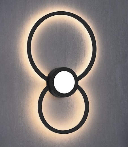 Aplique Mural negro 24w 7460 - Mantra