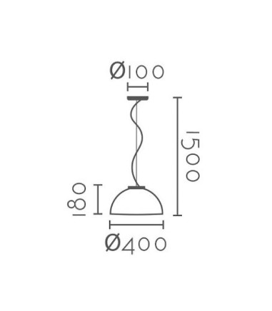 Dimensiones de Lámpara colgante campana metal blanco-madera Ø40cm E27