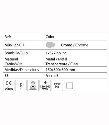 Características Aplique pared orientable FLEXI cromo E27