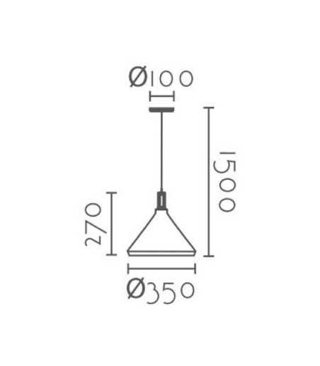 Dimensiones Lámpara colgante nórdica ND3 metal blanco-madera Ø35cm E27