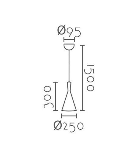 Dimensiones Lámpara de techo colgante MD5187-DKWD - Ineslam