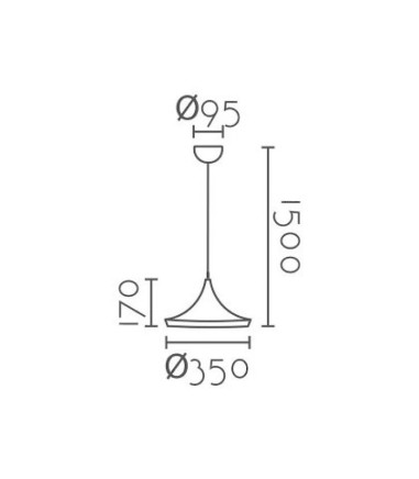 Dimensiones: Lámpara colgante MD5186-DKWD metal madera Ø35cm E27 - Ineslam