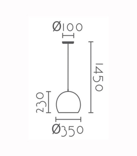 Dimensiones Lámpara bola metal madera Ø35cm E27 MD6144G-DKWD - Ineslam