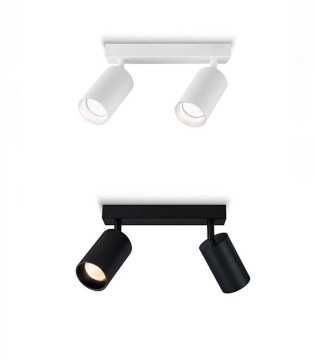 Regleta 2 Focos Blanco-Negro GU10 MX5012 - Ineslam
