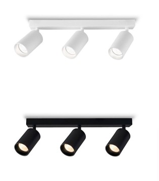 Regleta 3 Focos Blanco-Negro GU10 MX5013 - Ineslam