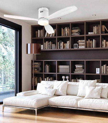 Comprar Ventilador de techo  con luces LED SIROCO blanco - Schuller