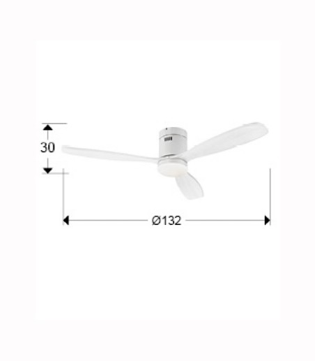 Medidas Ventilador con luces LED SIROCO blanco - Schuller