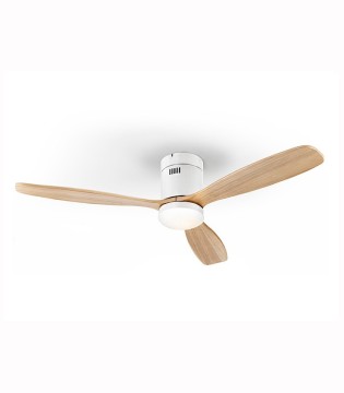 Ventilador con luces LED SIROCO blanco madera - Schuller
