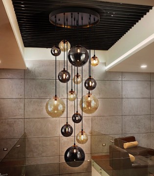 Lámpara Dark 14 Luces negro latón - Schuller 2