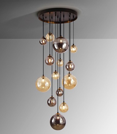 Lámpara de techo Dark 14 Luces negro latón - Schuller