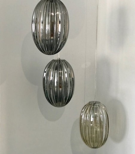 Detalle tulipas Lámpara OVILA 5 luces Coñac - Schuller