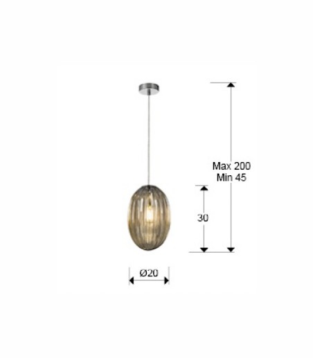 Lámpara colgante Ovila coñac 1L 20cm - Schuller