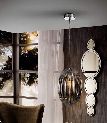 Lampara OVILA 1 luz smoke 20cm - Schuller