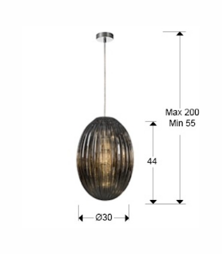 Medidas Lampara OVILA smoke 30 cm - Schuller