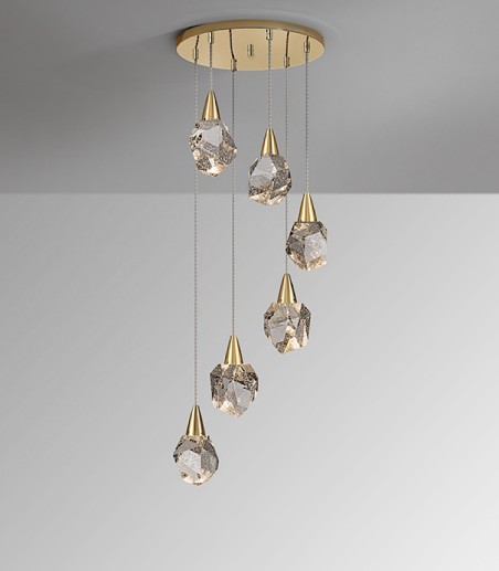 Lampara AQUARIA oro 6 luces -Schuller