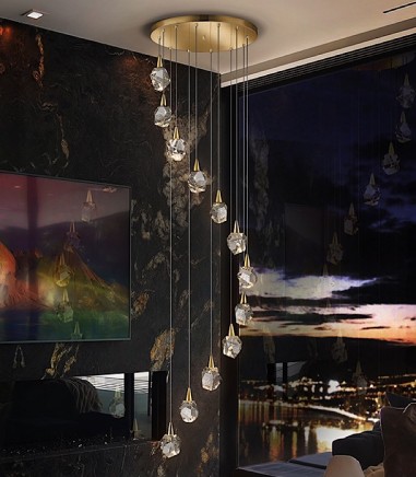 Lampara AQUARIA oro 12 luces -Schuller