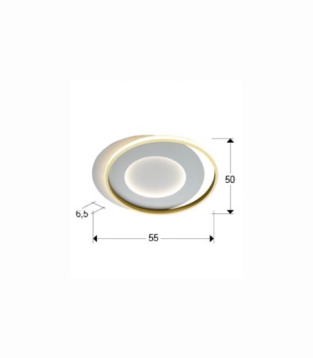 Medidas Plafon LIMBOS blanco oro 40W - Schuller