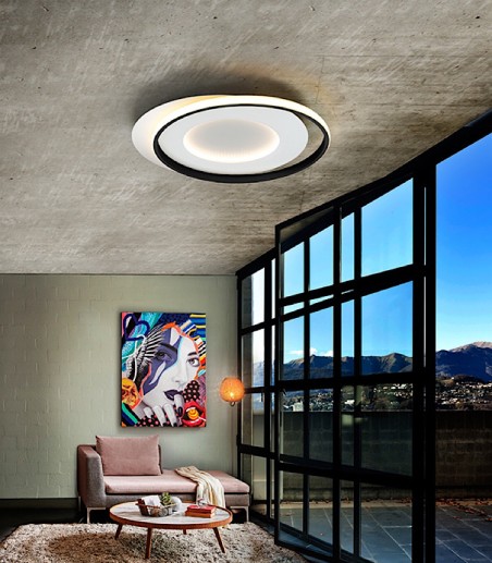 Plafón LED techo LIMBOS blanco/negro 40W - Schuller