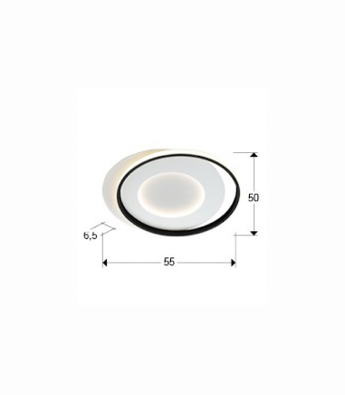Medidas Plafón LED techo LIMBOS blanco/negro 40W - Schuller