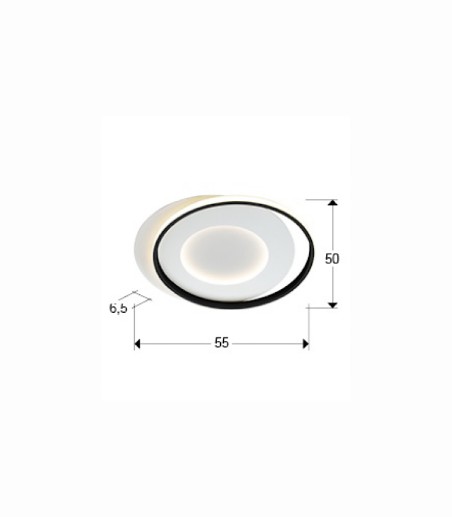 Medidas Plafón LED techo LIMBOS blanco/negro 40W - Schuller