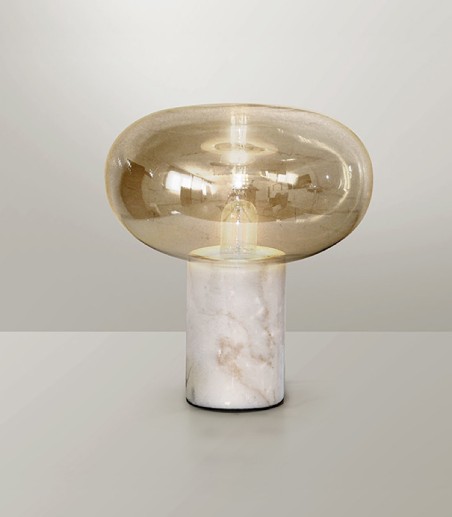 Lámpara de mesa FUNGI mármol blanco - Schuller