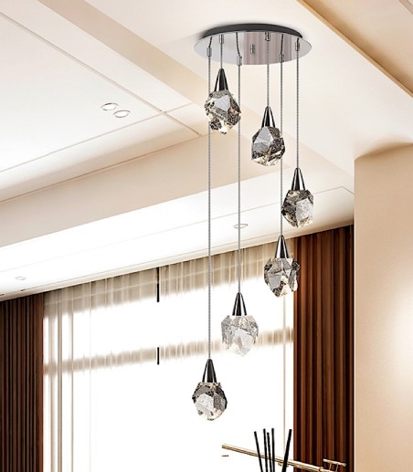 Lámpara de techo AQUARIA cromo 6 luces -Schuller