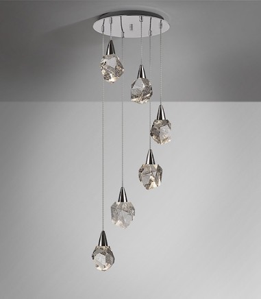 Lámpara de techo LED Aquaria cromo 6x4W