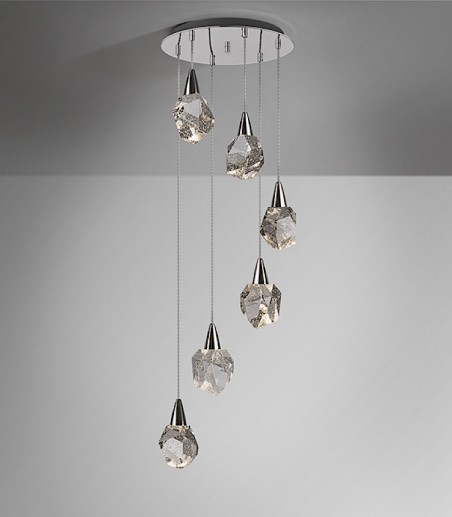 Lámpara de techo LED Aquaria cromo 6x4W