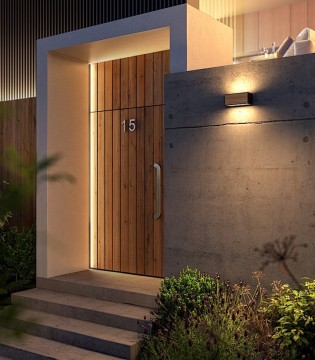 Aplique exterior de pared Beret horizontal E27 7928 - Mantra 2