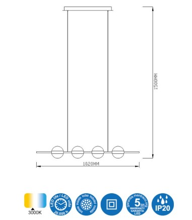 Lámpara lineal LED de techo CUBA 32W...