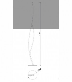Lámpara de pie Corinto LED 30w regulable de Mantra, 6108, dimensiones