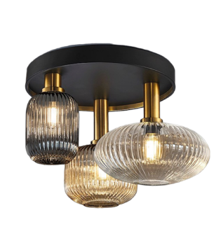 Plafón Norma negro 3 luces E27 - Schuller